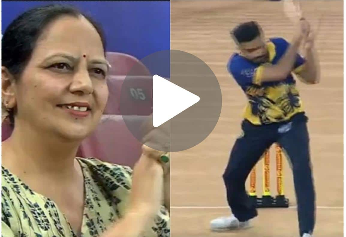 [Watch] Elvish Yadav Plays MS Dhoni Style Helicopter Shot In Front Of His Mother In ECL Qualifier